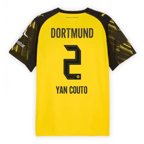 Borussia Dortmund Yan Couto #2 Replika Hemmatröja 2025-26 Kortärmad